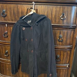 Guess kids  Black Pea Coat with Hood